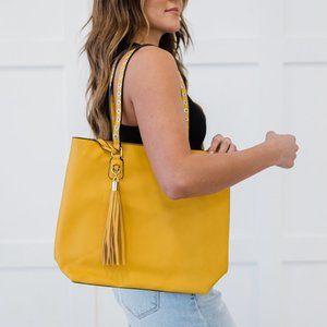 Studded Handle Shoulder Bag with Inner Pocket